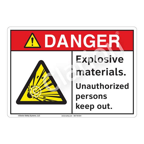 Explosion Hazard Signs Clarion Safety Systems