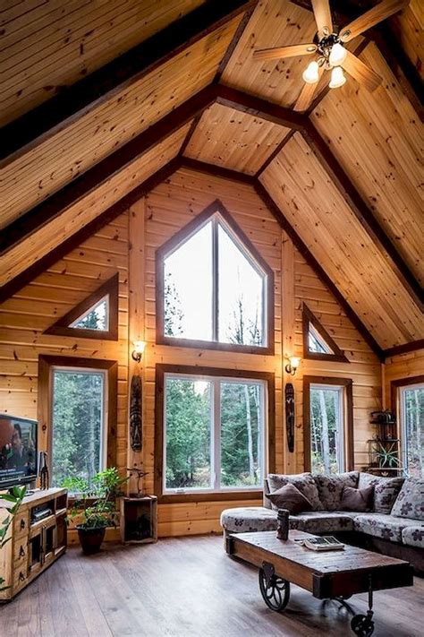 48 Gorgeous Log Cabin Style Home Interior Design