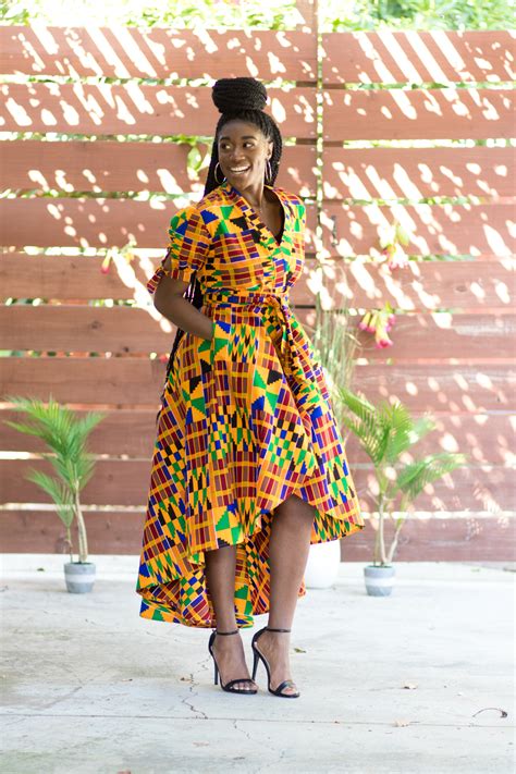 Diy High Low Maxi Dress Ankara African Print Kente Print Tie Sleeve 11 Montoya Mayo