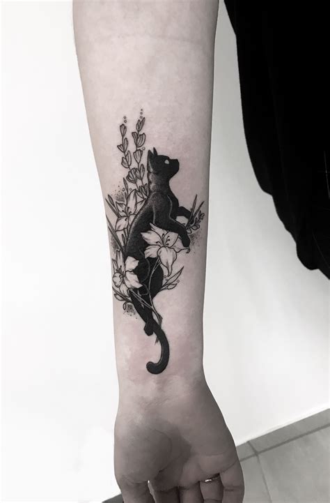 Chestnuttattoo Cat Flowers Tattoo Tattoos