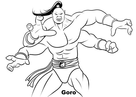 Goro From Mortal Kombat Coloring Page