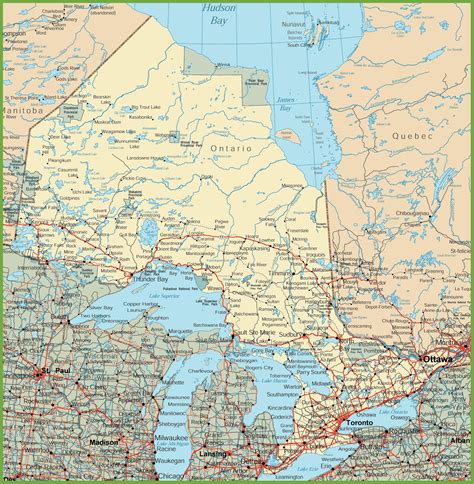 Southern Ontario Map Adobe Illustrator Digital Vector Map