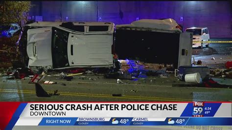 Serious Crash After Police Chase Downtown Youtube