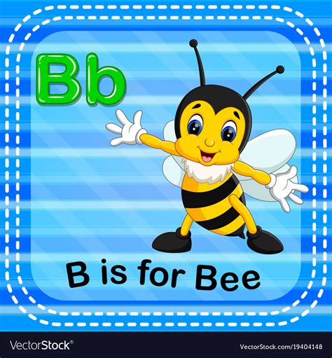 Flashcard Letter B Is For Bee Royalty Free Vector Image