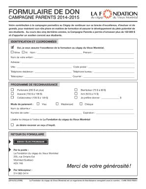 Fillable Online Formulaire De Don Cvmqcca Fax Email Print Pdffiller