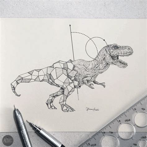 Mindblowing Geometric Beasts Illustrations By Kerby Rosanes