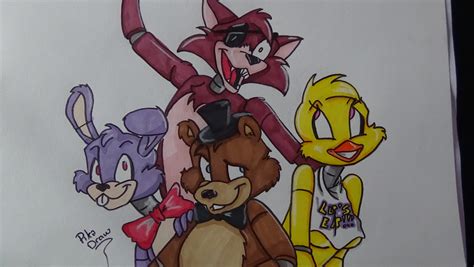 An Image Of Cartoon Characters Drawn On Paper