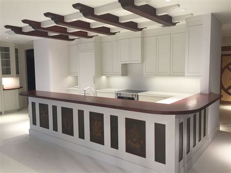 Contemporary Kitchen And Beams In White Pohl Custom Cabinets Llc