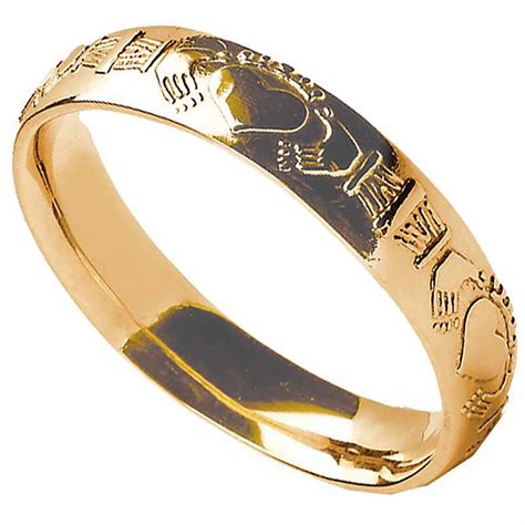 Wed16 Mens Court Claddagh Wedding Ring Band Silver Gold 