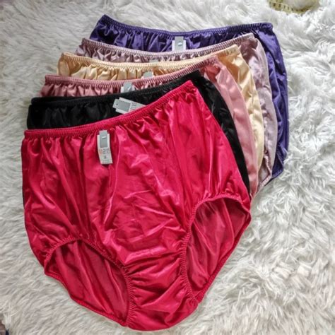 6pc Biggest Underwear Soft Silky Nylon Granny Panties Woman Briefs