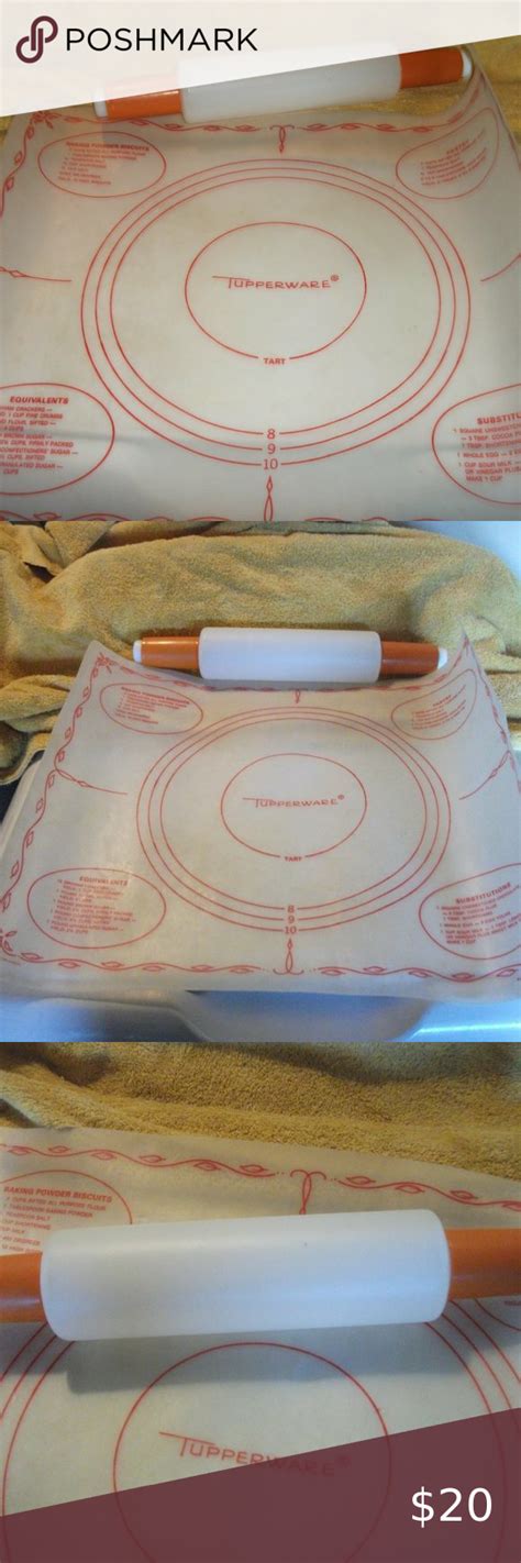 Vintage Tupperware Rolling Pin And Pastry Mat Vintage Tupperware