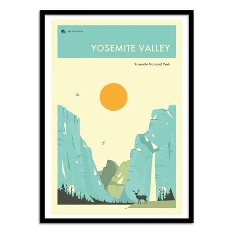 Art Poster Travel Country City Yosemite National Park By Jazzberry