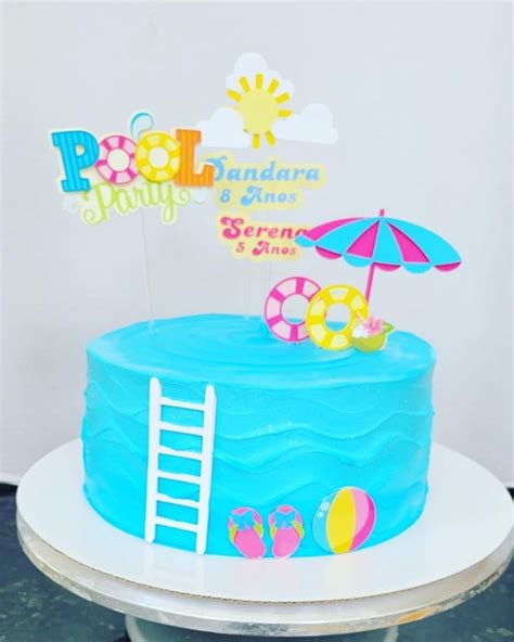 Pool Party Cake Topper Pool Party Birthday Etsy