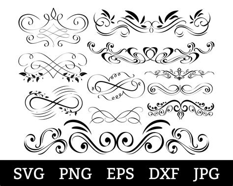 Lines Svg Line Svg Flourish Svg Floral Svg Dividers Svg Svg Etsy