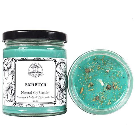 rich bitch soy candle for money and prosperity art of the root art of the root ltd