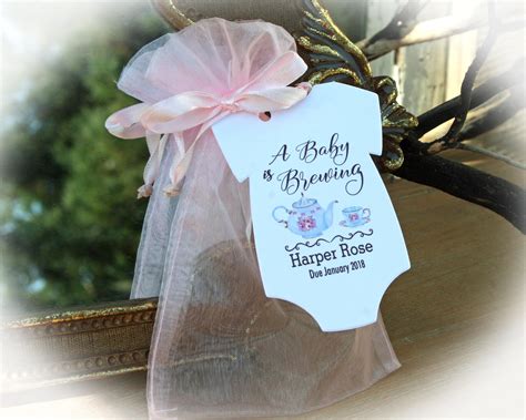 Tea Party Baby Shower Favor A Baby Is Brewing Baby Shower Etsy