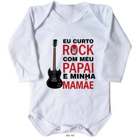 Body Bebê Personalizado Rock Com O Papai E A Mamãe Elo7