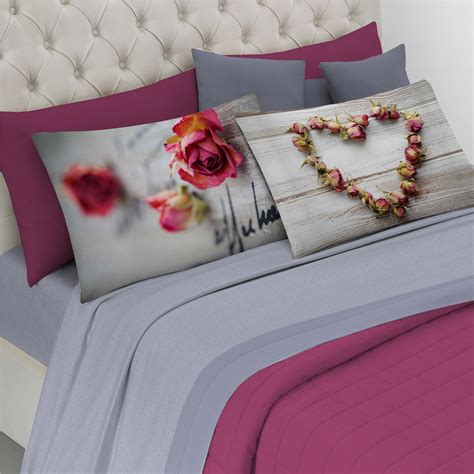 La confezione comprende un completo lenzuola in raso per letto matrimoniale composto da: Completo Lenzuola Matrimoniale Stampa Digitale - Cuore ...