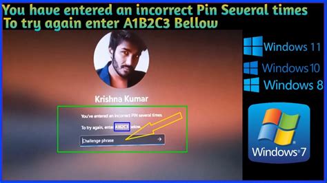 You Have Entered An Incorrect Pin Several Times To Try Again Enter