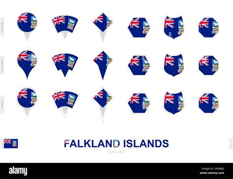 Collection Of The Falkland Islands Flag In Different Shapes And With