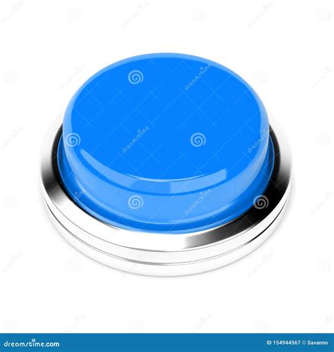 Blue Push Button 3d Rendering Illustration Isolated Stock Illustration
