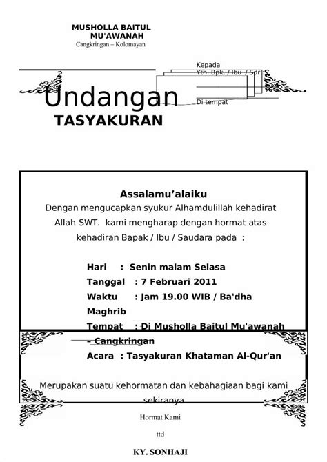 Pdf Undangan Tasyakuran Haji Doc Dokumen Tips