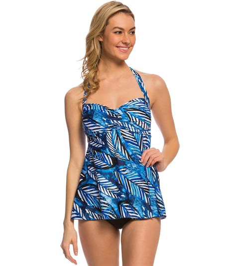 24th and ocean palms away retro bandeau flyaway tankini top at free shipping