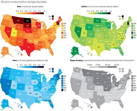 Where The Biggest Beer Wine And Liquor Drinkers Live In The Us