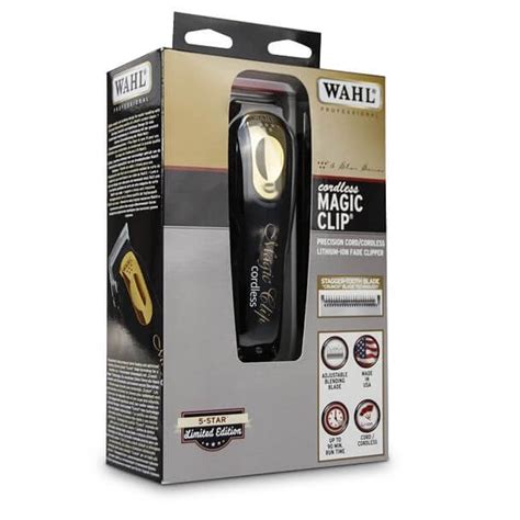 Wahl black & gold magic clip cordless clipper and 5 star detailer combo. Машинка для стрижки волос Wahl Cordless Magic Clip 8148 ...