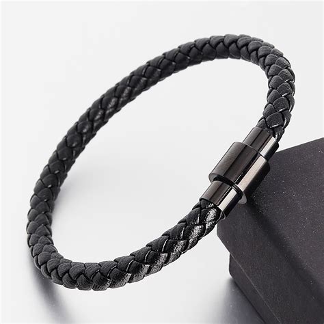 18 5cm men s genuine leather bracelet etsy