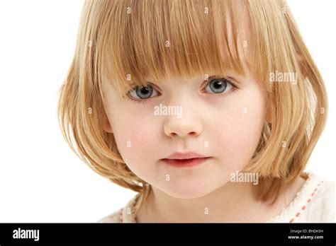 Studio Portrait Of Young Girl Stock Photo Alamy