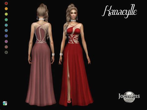 Kanaeylle Dress By Jomsims From Tsr • Sims 4 Downloads