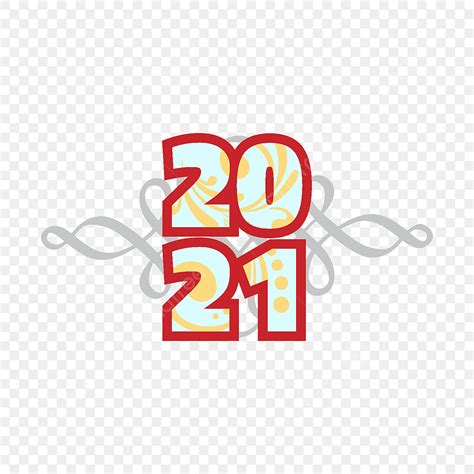 New Year Typography Vector Png Images Modern 2021 Year Text Typography