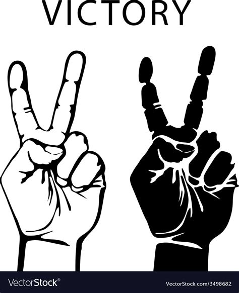 Hand With Victory Sign Royalty Free Vector Image