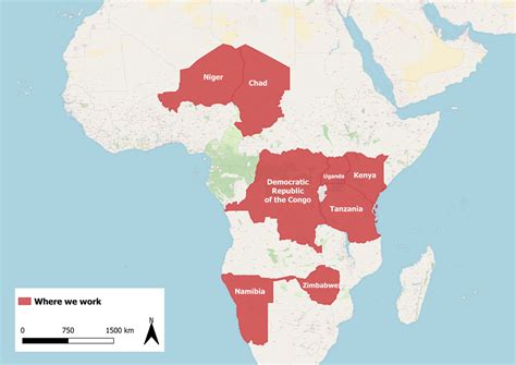 Giraffes In Africa Map