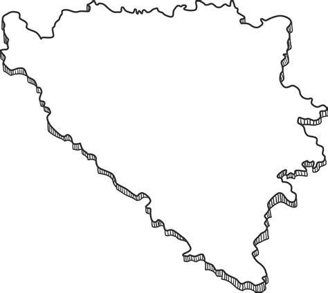 Free Hand Drawn Of Bosnia And Herzegovina 3d Map 12628344 Png With