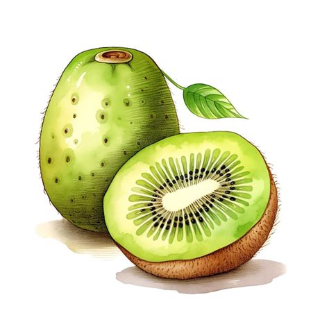 Premium Photo Beautiful Kiwifruit Watercolor Clipart Illustration