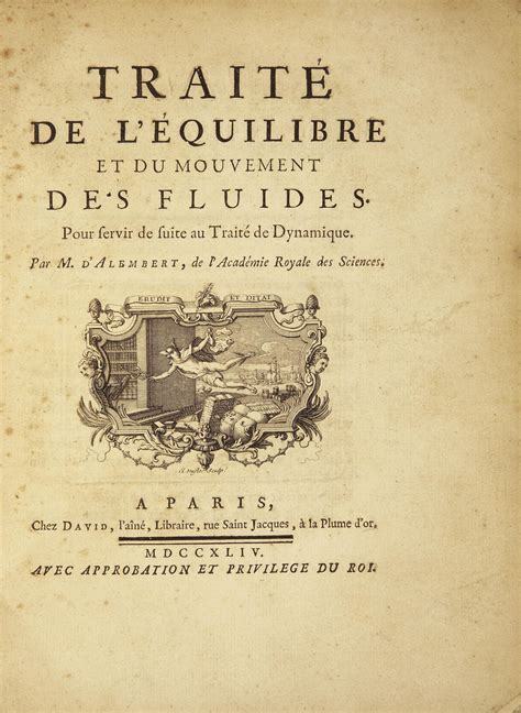 Alembert Jean Le Rond D 1717 1783 Traité De Léquilibre Et Du