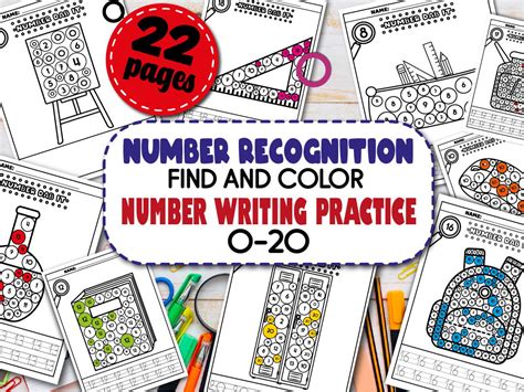 Back To School Activities Number Recognition 0 20 Number Writing