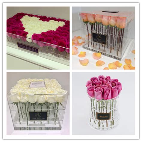 Acrylic Rose Flowers Shipping Display Boxes For Roses