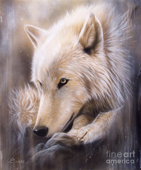 Dreamscape Wolf Painting By Sandi Baker