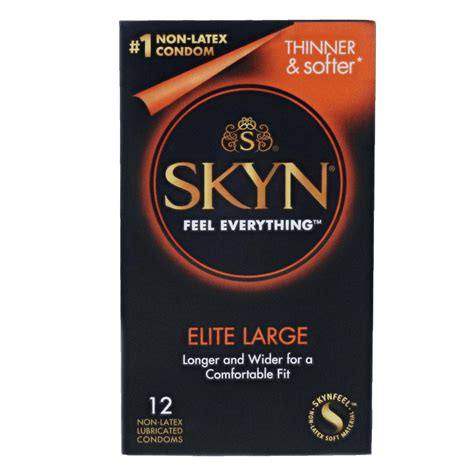 Skyn Elite Large Lubricated Non Latex Condoms 12 Count