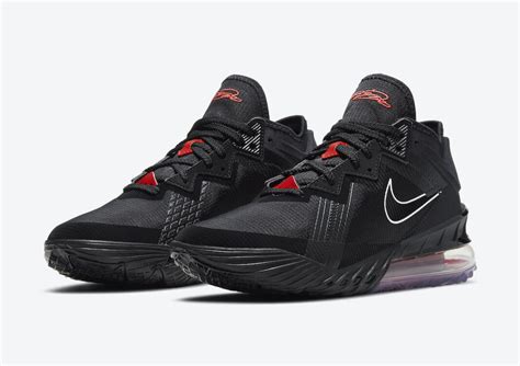 Nike Lebron 18 Low Black University Red Cv7562 001 Release Date Info