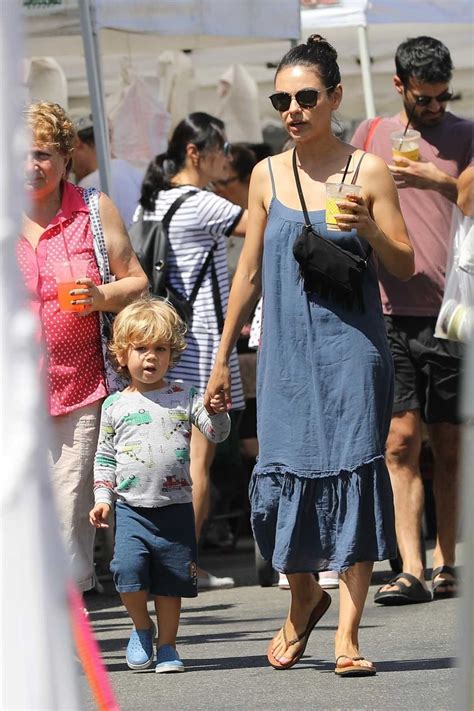 Selena gomez & justin bieber hearts for selena. Mila Kunis in a Blue Sundress Bring the Kids Out to the ...