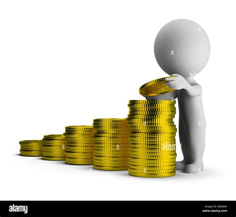 3d Small People Financial Success Stock Photo Alamy