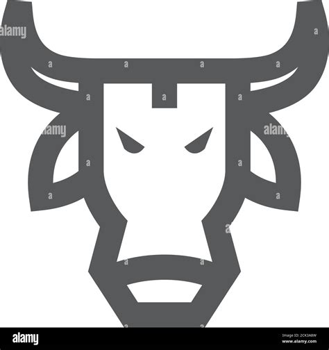 Bullish Icon In Thick Outline Style Black And White Monochrome Vector