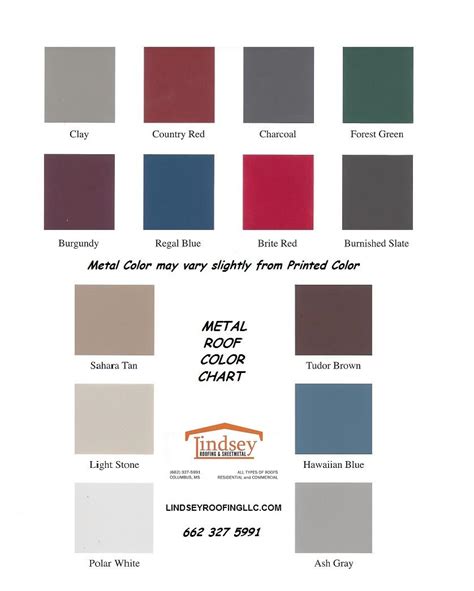 Metal Roof Color Chart