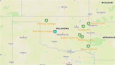 State Parks In Oklahoma Map Topographic Map