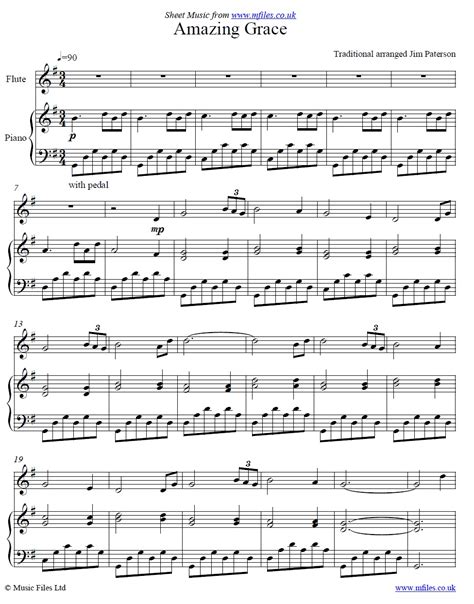 The best version, :) if you perform this piano score from amazing grace with simple leads for piano, banjo, and guitar with bass. Amazing Grace: arrangement for piano and flute by Jim ...