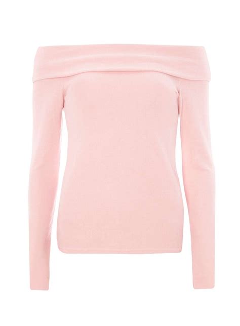 Pink Ribbed Bardot Top T Shirts For Women Black Tshirt Tops
